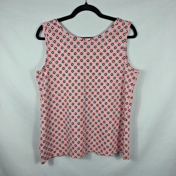 Lands' End Tank Top Women's Size Large Pink, Blue & White Geometric Print - Picture 9 of 11